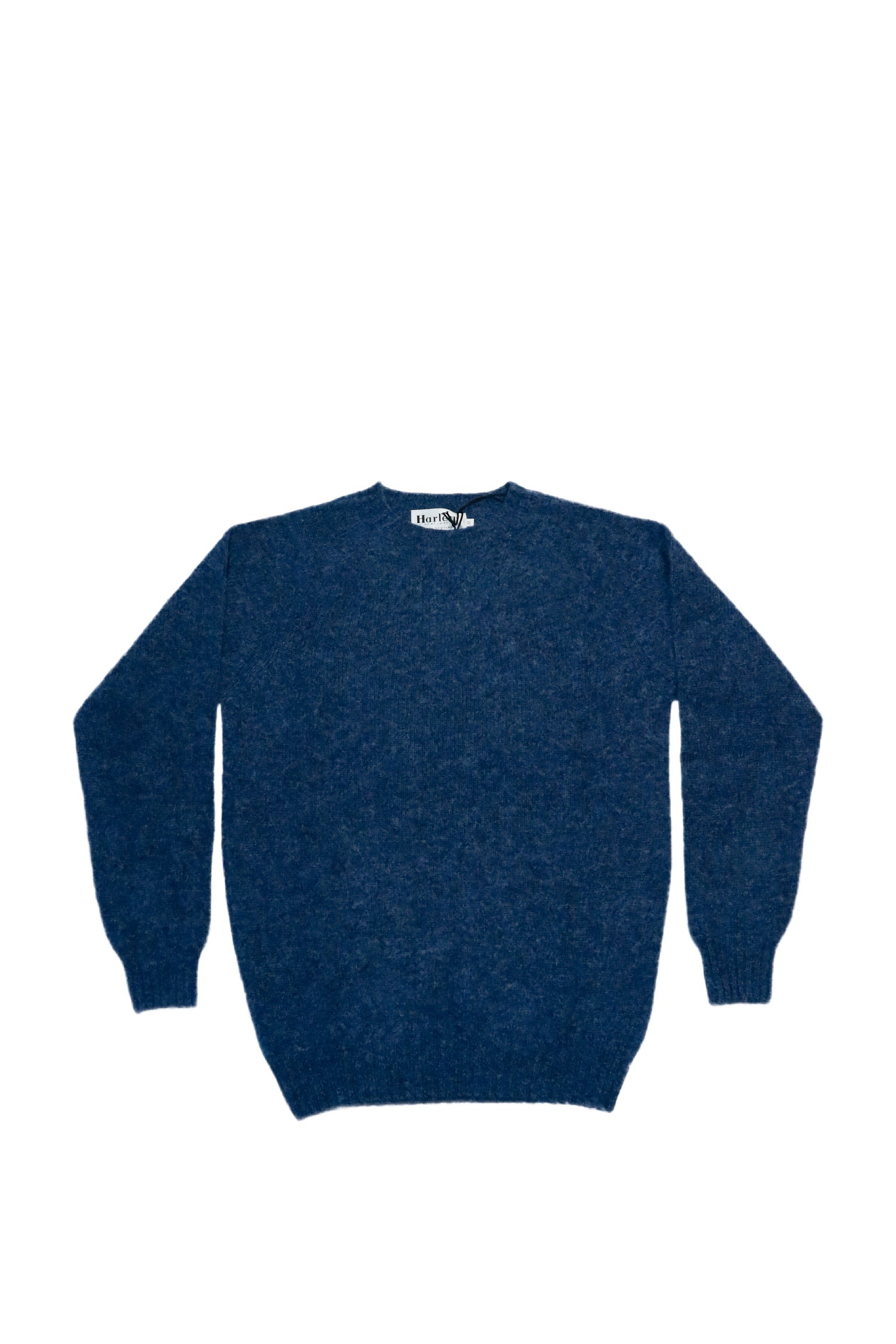Harley of Scotland - Shaggy Raglan Sweater in Denim Blue