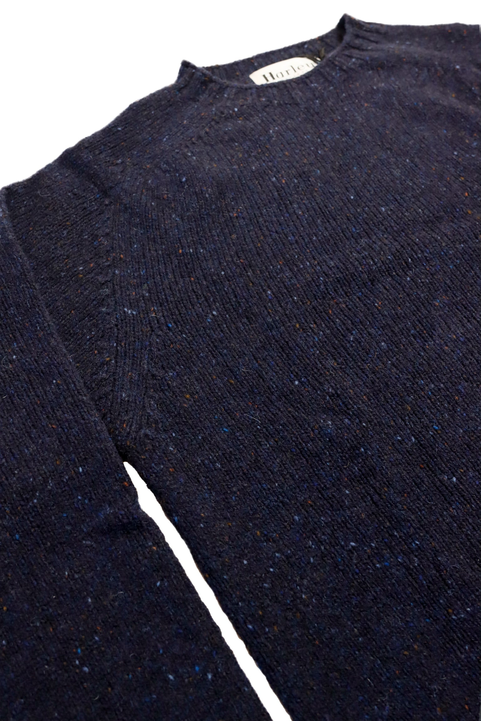 Harley of Scotland - Neppy Knit Sweater in Jura Navy