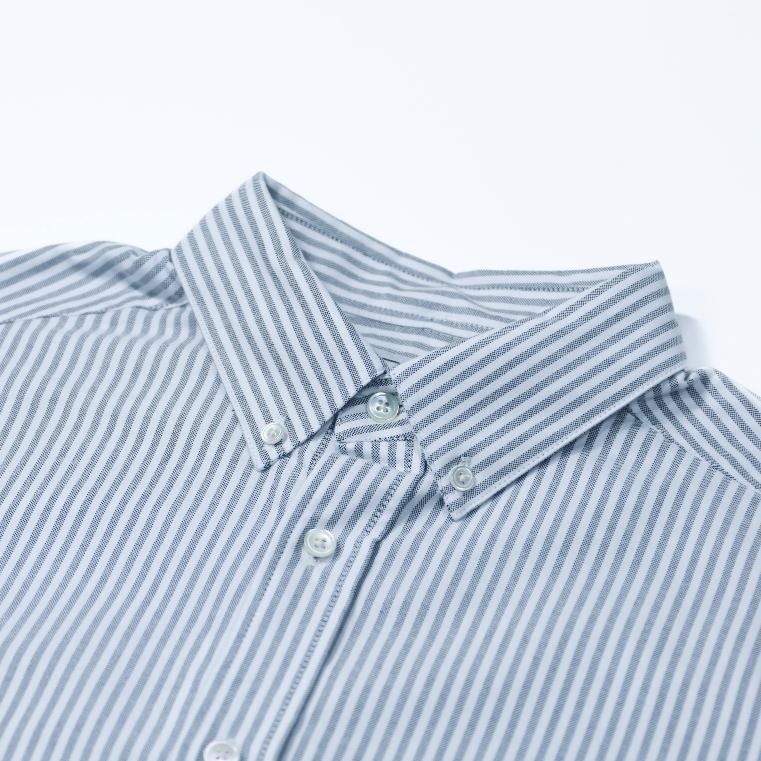 Portuguese Flannel - Belavista Stripe S/S in Black and White Oxford Cloth