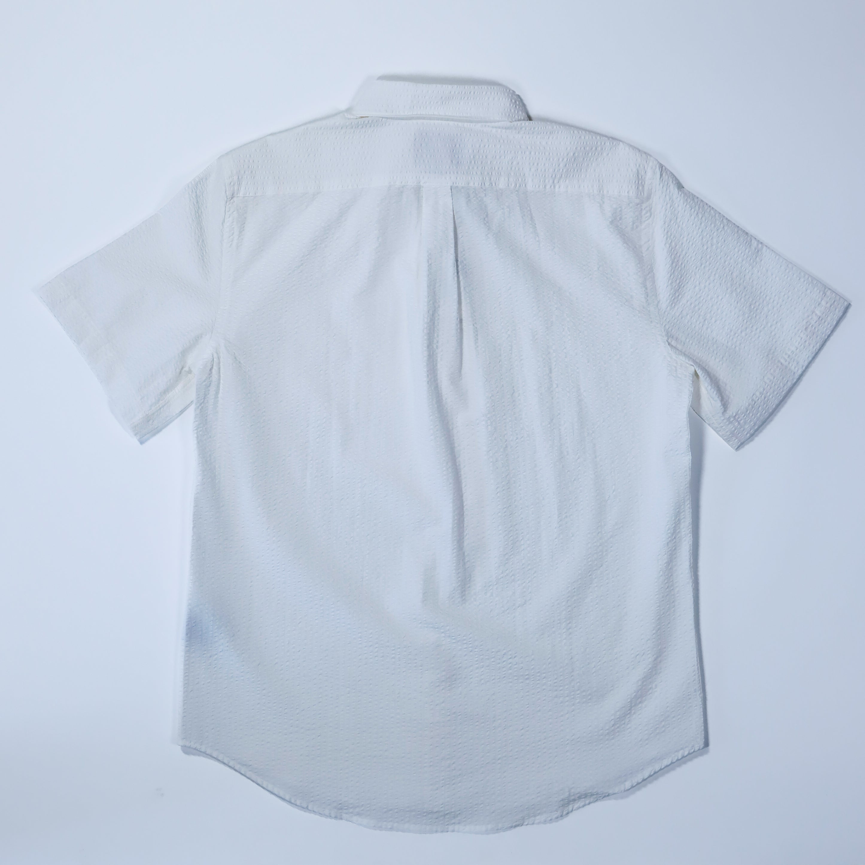 Portuguese Flannel - Atlantico Short Sleeve in White Seersucker