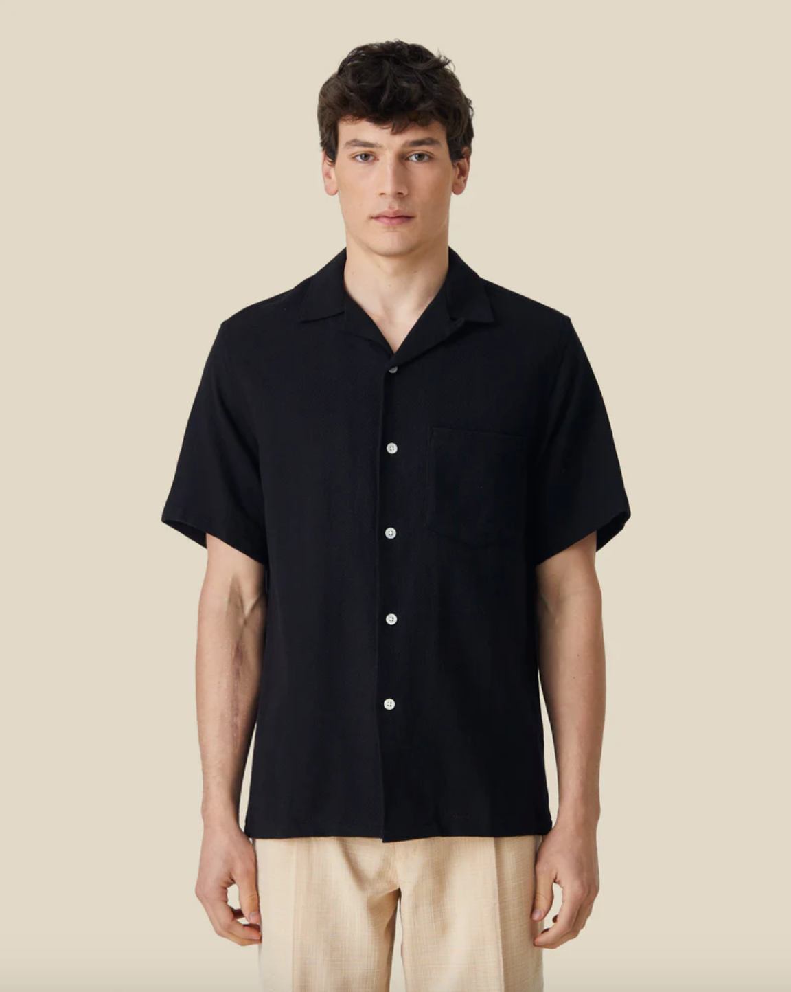 Portuguese Flannel- Pique Black