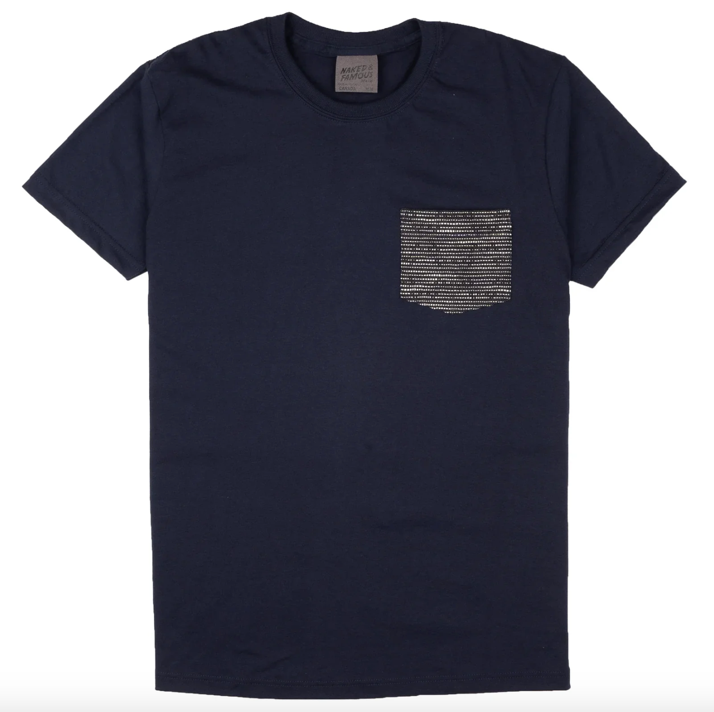 Naked & Famous- Pocket Tee Navy Slub Sashiko Denim