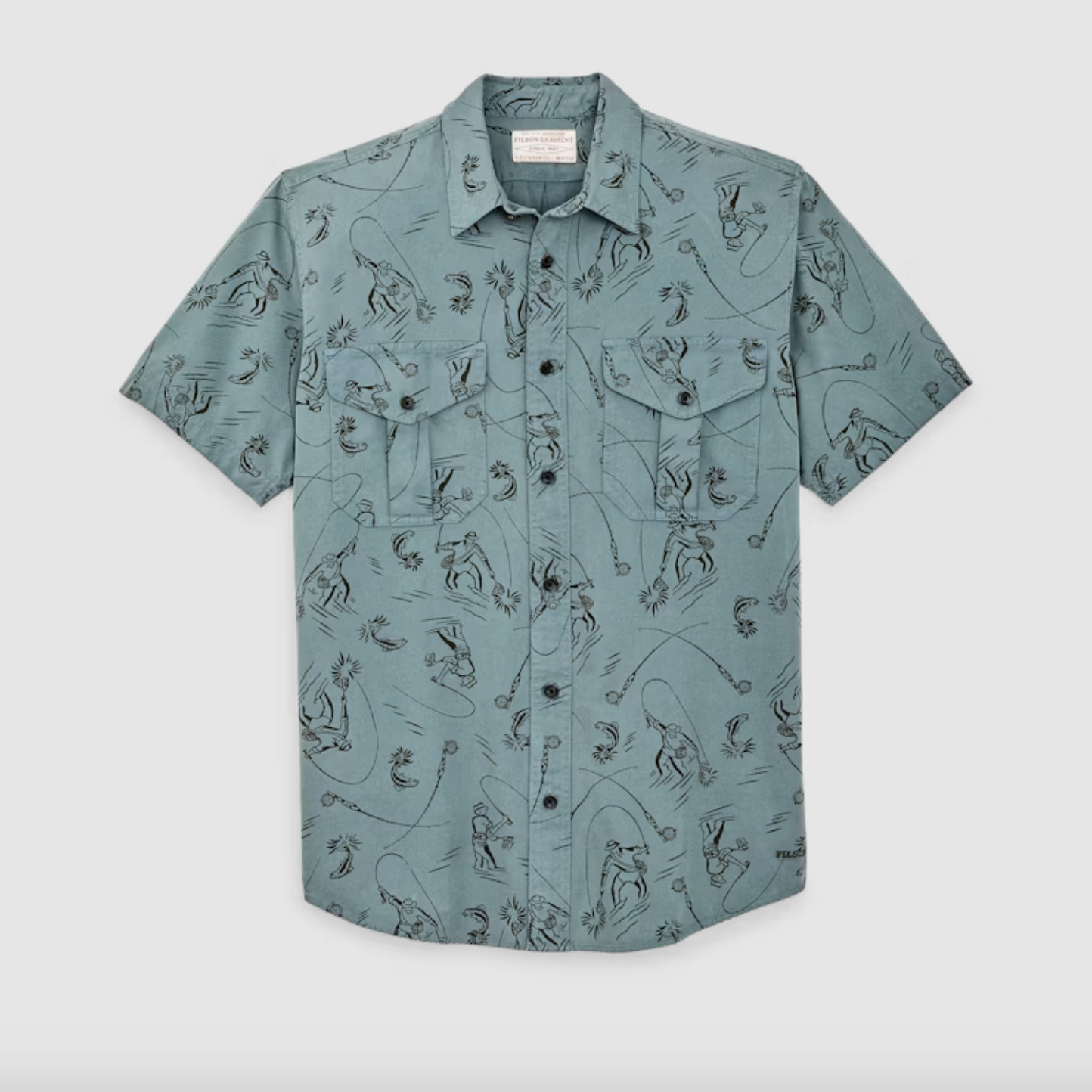 Filson- S/S LT WT Alaskan Guide Shirt Blue Grey/ Fly Fishing