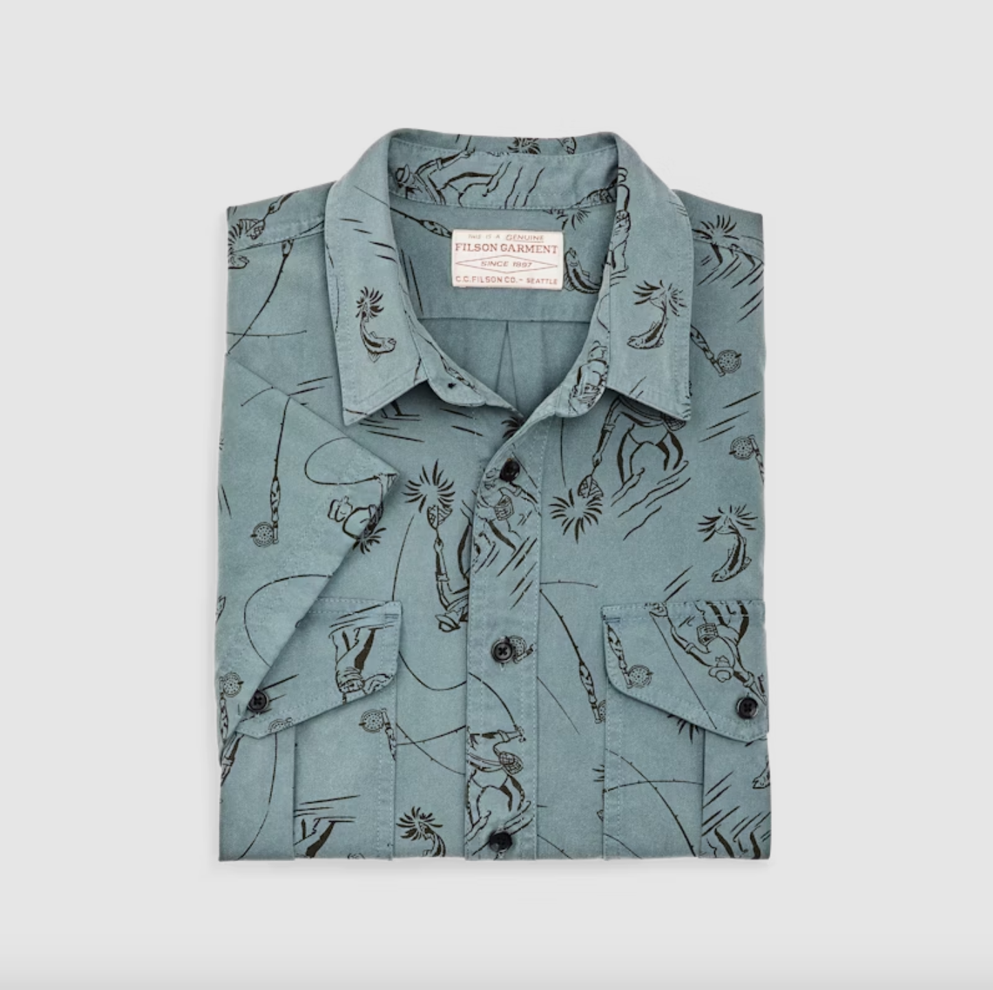 Filson- S/S LT WT Alaskan Guide Shirt Blue Grey/ Fly Fishing