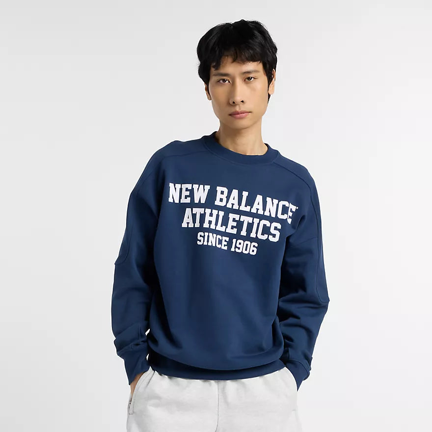 New Balance - Varsity French Terry Graphic Crew ~ Navy